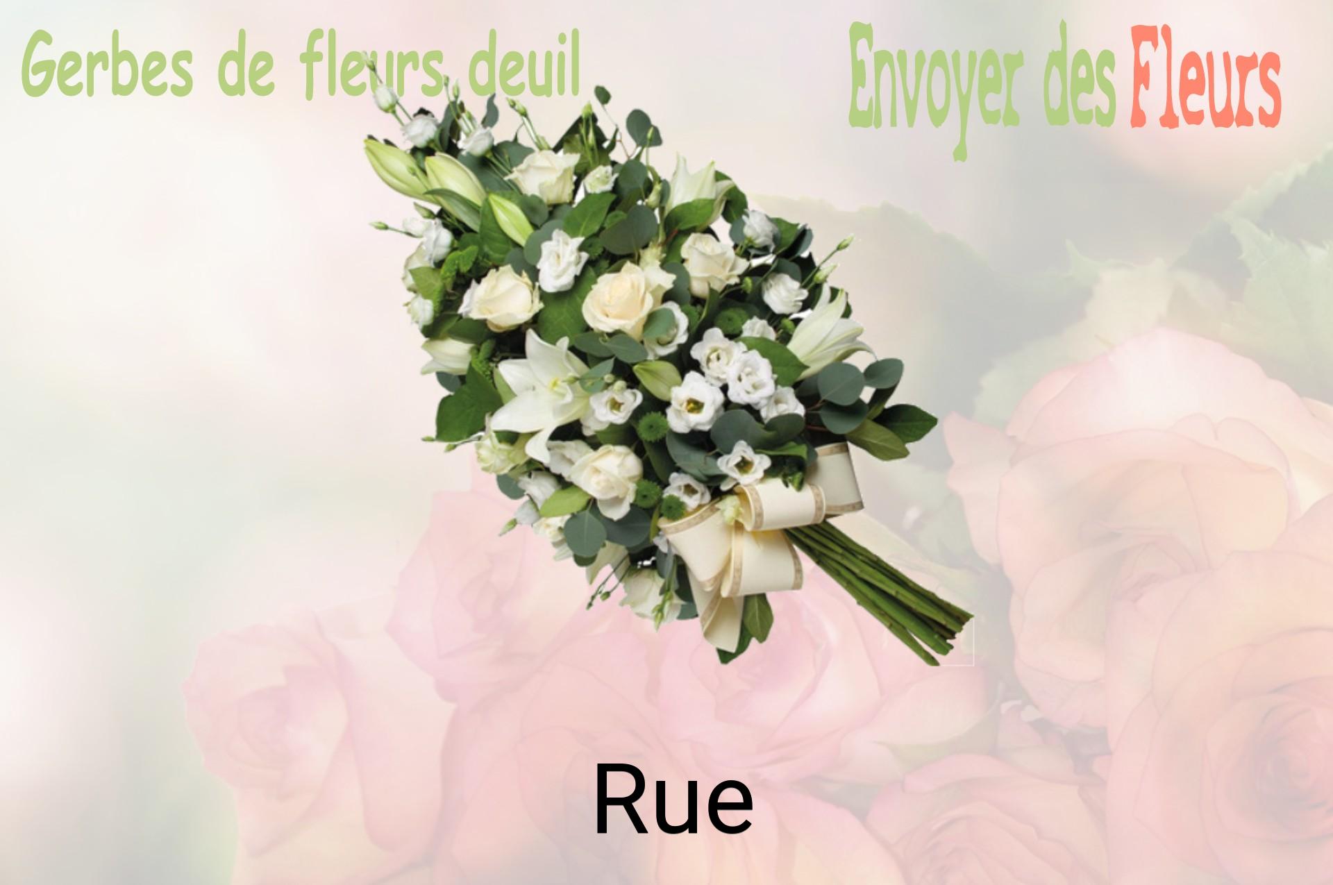 Gerbe de fleurs de deuil livrée à Rue